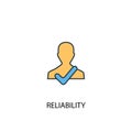 Reliability concept 2 colored line icon