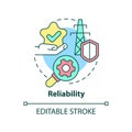 Reliability concept icon