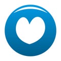 Reliable heart icon vector blue