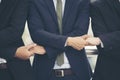 Partners hands together teamwork group of business people meeting in firm company office. Diversity Hands join empower partnership Royalty Free Stock Photo