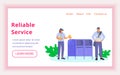 Reliable service landing page vector template