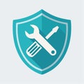 Reliable Technical Service Shield Icon Royalty Free Stock Photo