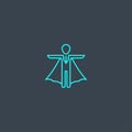 Reliance concept blue line icon. Simple Royalty Free Stock Photo