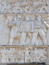 Relief above the Council of Ministers glorifies socialist victory in all fields, Tirana Royalty Free Stock Photo