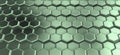 Perspactive of greenish metalic hexagons joined in rows. Royalty Free Stock Photo