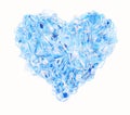 Relief blue glass crystal heart backgrounds