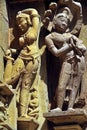 Relief carving of Apsara and Nayika or Nagadevata on the wall of Lakshmana Temple