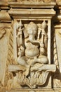 Relief carving of Hindu God Ganesh on a pillar of cenotaph at Ahar Udaipur