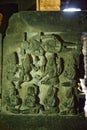 Relief carving of Hindu God and goddess