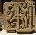 Relief carving of Hindu God Yama in stone