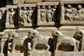 Relief carving of Horses in a row on the wall of Jagdish Temple at Udaipur