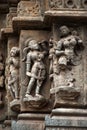 Relief carving of Indian women figure on the wall of ancient Jabreshwar Temple at Phaltan