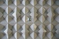 Relief ceiling of squares with mirror disco ball Royalty Free Stock Photo