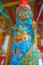 Relief column in Long Shan Tang Clan Temple, Yangon, Myanmar