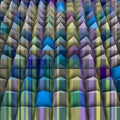 3d relief in with bluish pyramids aligned Royalty Free Stock Photo