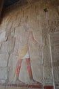 Relief depicting the God Anubis, the god of death and the afterlife. Hatshepsut Temple of Hatshepsut at Theban necropolis, Luxor Royalty Free Stock Photo