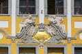 Relief on the facade of the tenement house at Lower Market Square Untermarkt, Goerlitz, Germany