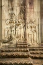 Relief of famous Angkor Wat temple, Cambodia.