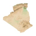 Relief map of Algeria. Color physical map