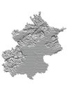 Relief Map of Beijing Municipality Royalty Free Stock Photo