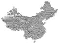 Relief Map of China Royalty Free Stock Photo