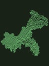 Relief Map of Chongqing Municipality Royalty Free Stock Photo