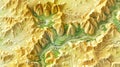 Relief map illustrates mountains and rivers, representing topography and cartography concepts. Ai Generated