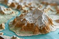 Relief map with mountains and rivers Royalty Free Stock Photo