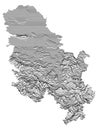 Relief Map of Serbia