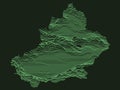 Relief Map of Xinjiang Uyghur Autonomous Region