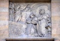 Relief on the portal of Saint Thomas Aquinas Church in Paris Royalty Free Stock Photo