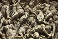 Relief sculpture of battle scene. Royalty Free Stock Photo