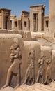 Relief of Servants Bringing Gifts in Palace of Darius at Persepolis Royalty Free Stock Photo