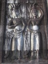 Relief two lady at Angkor Wat Temple, Cambodia