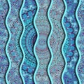 Relief waves of ornamental mosaic tile patterns