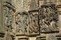 Reliefs on outer wall of Chennakesava Temple, Keshava Temple, Royalty Free Stock Photo