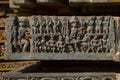 Reliefs on the outer wall. Hoysalesvara Temple, Halebid