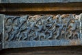 Reliefs on the outer wall of the Hoysaleswara Temple, Hoysala style, Halebidu, Karnataka.