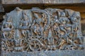 Reliefs on the outer wall of the Hoysaleswara Temple, Hoysala style, Halebidu, Karnataka, India