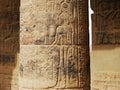 Reliefs and pillars of the island of File, Assuan, Egypt Royalty Free Stock Photo