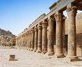 Reliefs and pillars of the island of File, Assuan, Egypt Royalty Free Stock Photo