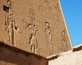 Reliefs on the walls of the Temple of Edfu, Nubia, Egypt Royalty Free Stock Photo