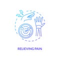 Relieve pain blue gradient concept icon