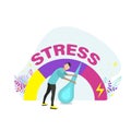 Relieve stress. Emotional overload and burnout concept. Flat vector illustration