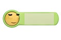 Relieved face emoticon on a board.3D illustration. Royalty Free Stock Photo