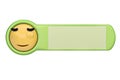 Relieved face emoticon on a board.3D illustration. Royalty Free Stock Photo