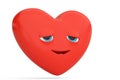 Relieved heart emoticon with smile heart emoji.3D illustration.