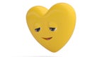 Relieved heart emoticon with smile heart emoji.3D illustration.