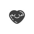 Relieved heart face emoji vector icon