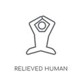 relieved human linear icon. Modern outline relieved human logo c